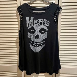 Torrid Misfits Black Slashed Muscle Tank Top - 3X